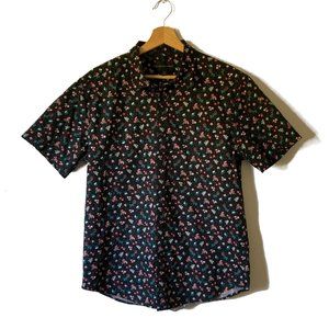 Black Floral Button Down Shirt | No Boundaries | Men's Size: M